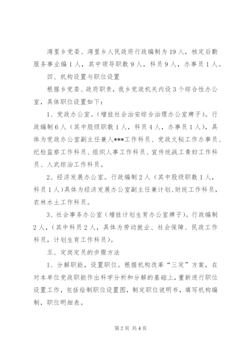 乡镇党政机构改革人员定岗定员工作实施方案.docx