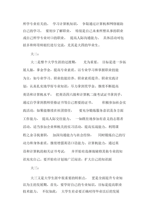 大学生个人职业发展规划范文最新
