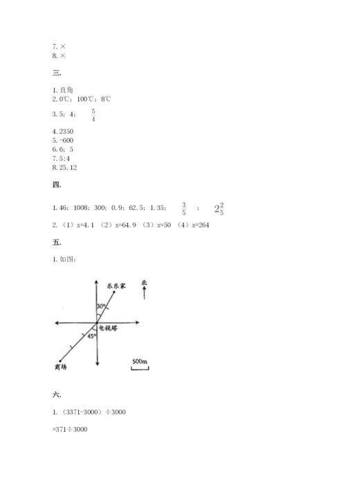 小学六年级数学期末自测题附答案ab卷.docx