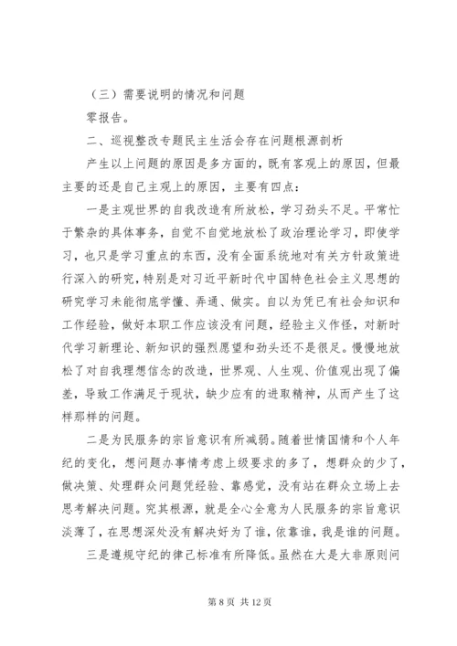 巡视整改专题民主生活会讲话材料.docx