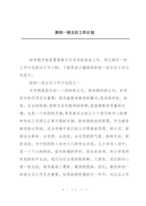新初一班主任工作计划.docx