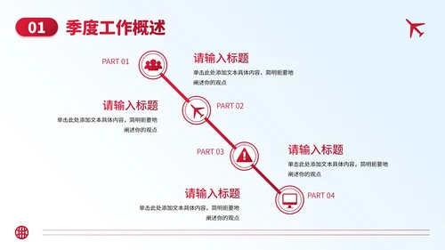 实景商务简约航空公司季度总结汇报PPT模板