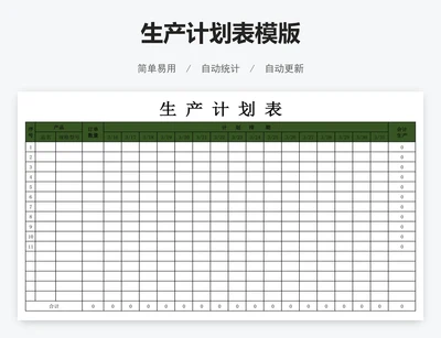 生产计划表模版