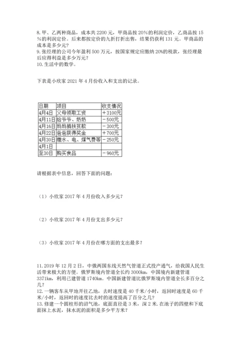 小升初数学应用题50道（综合题）.docx