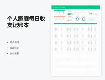 个人家庭每日收支记账本