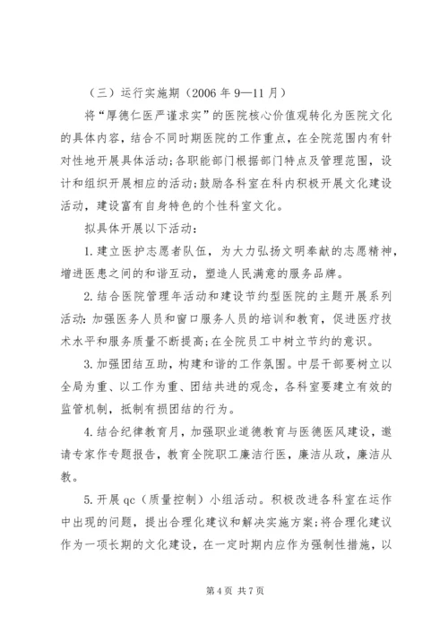 人民医院文化建设方案及计划.docx