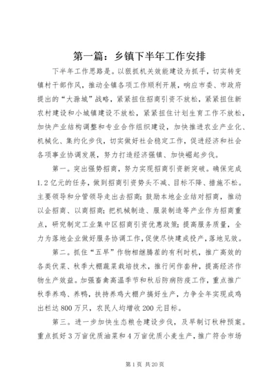 第一篇：乡镇下半年工作安排 (2).docx