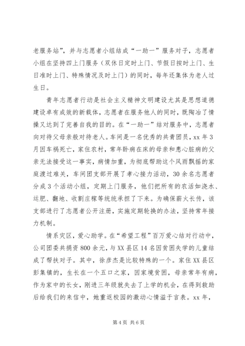 公司团委学雷锋志愿者活动事迹材料.docx