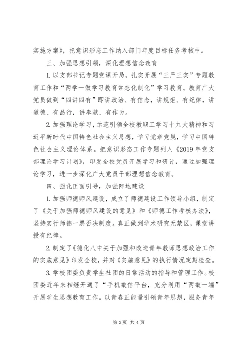 学校党支部意识形态工作责任制落实情况汇报.docx