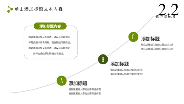 清新简约世界湿地森林日绿色环保PPT模板