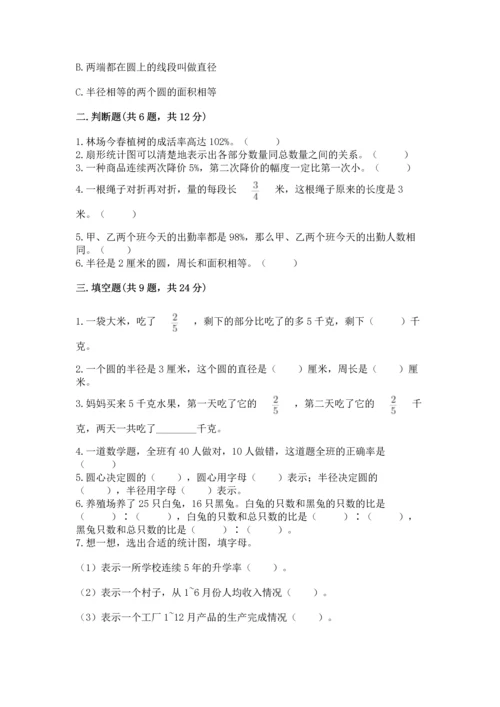 小学六年级上册数学期末测试卷及参考答案（综合卷）.docx