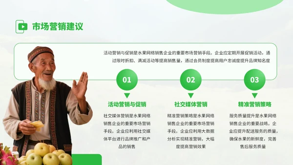 绿色扁平风水果销售行业发展分析PPT