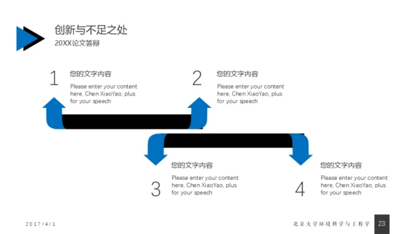 蓝色简约毕业答辩通用PPT模版
