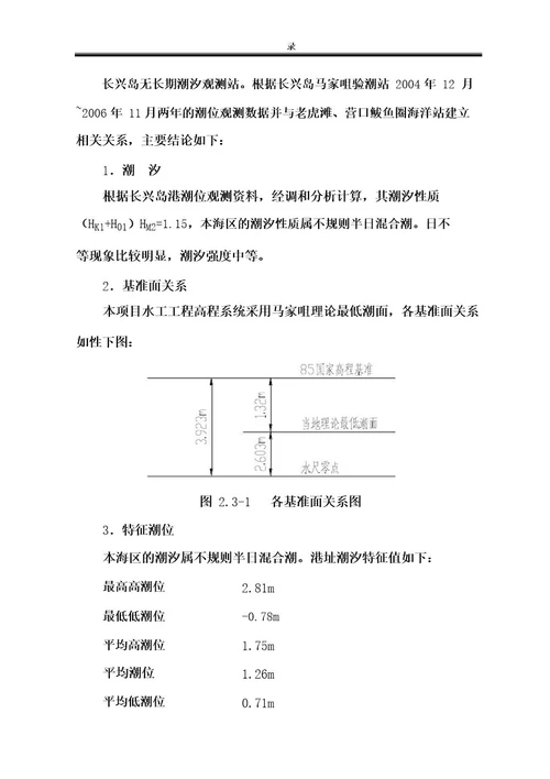 大连长兴岛水文气象和地质等工程资料