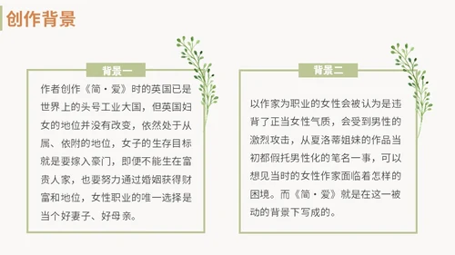 绿色清新九年级语文简爱读书分享说课课件PPT模板语文九年级下册