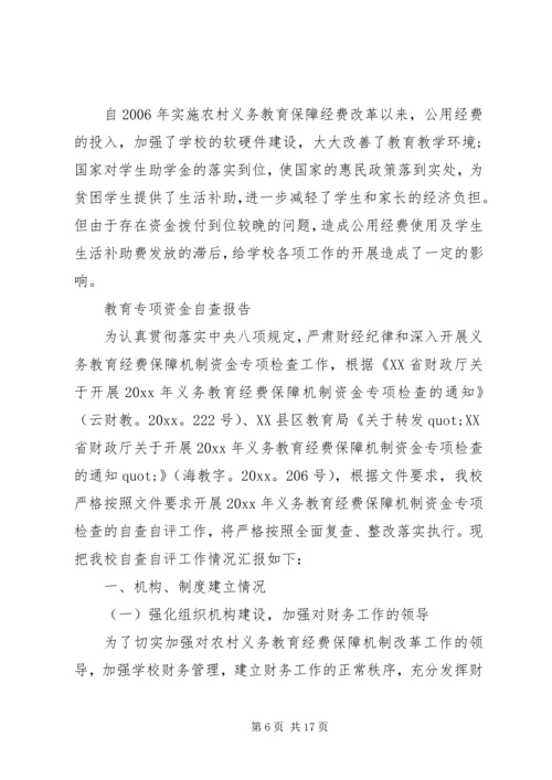 学校专项资金自查报告.docx