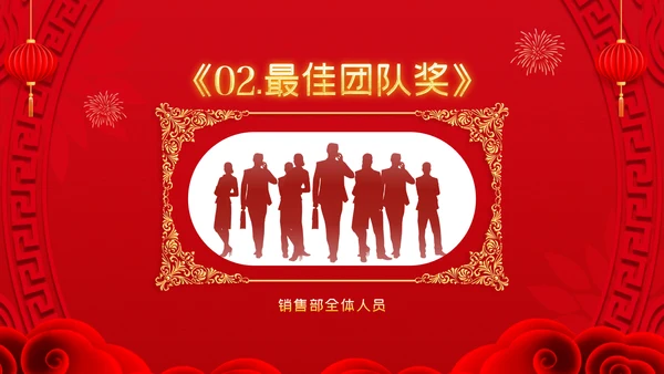 2023春节中国风年会誓师大会年会ppt