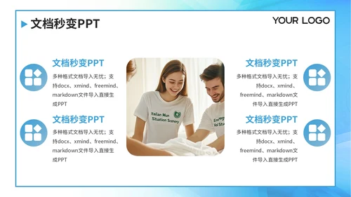 蓝色社会责任与公益参与PPT模板