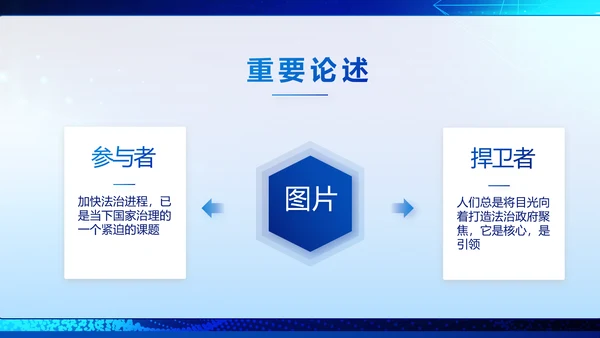 蓝色科技与法律法规宣传PPT动态模板