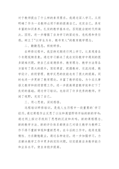 教师个人网络研修学习总结.docx