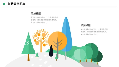 扁平简约可视化树状数据分析图表PPT