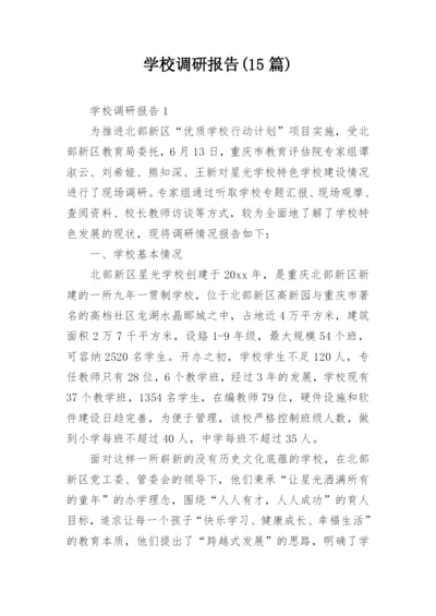 学校调研报告(15篇).docx