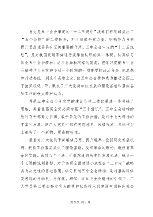 浅谈《十二五规划》的学习心得 (5).docx