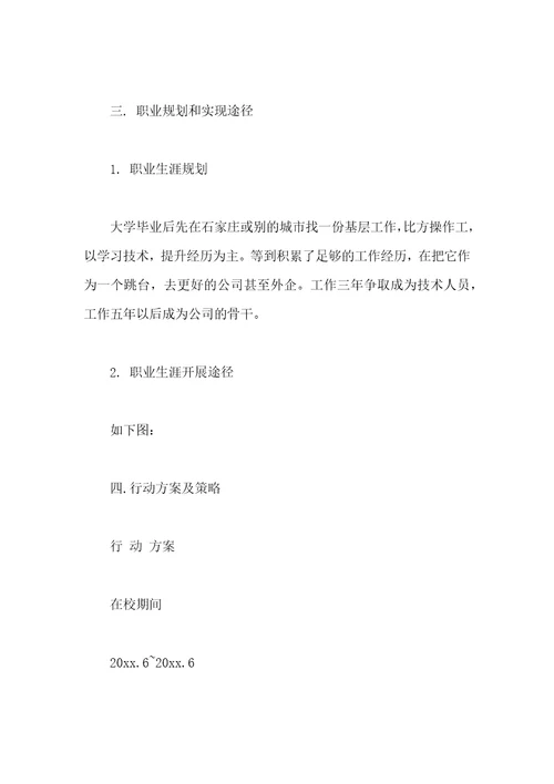 机械类职业生涯规划书范文
