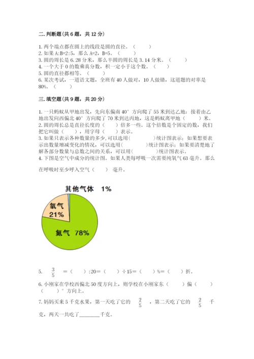 小学数学六年级上册期末考试试卷含答案【研优卷】.docx