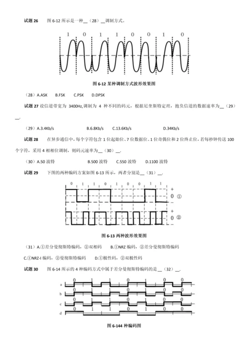 2023年软考网络工程师数据通信基础练习题及答案.docx