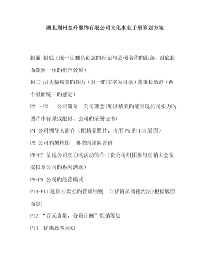 服饰公司专题策划专题方案及事业标准手册.docx