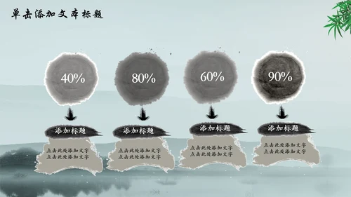 唯美水墨竹子中国风动态PPT模板