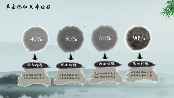 唯美水墨竹子中国风动态PPT模板