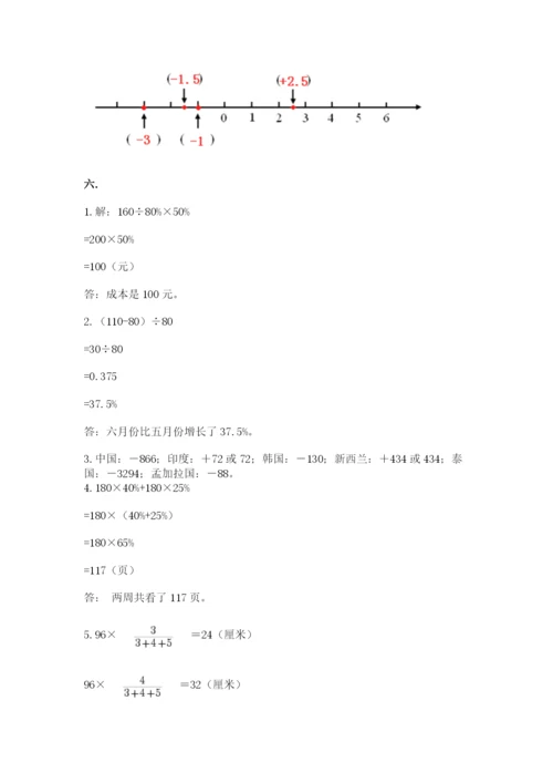 小学数学六年级下册竞赛试题含答案（基础题）.docx