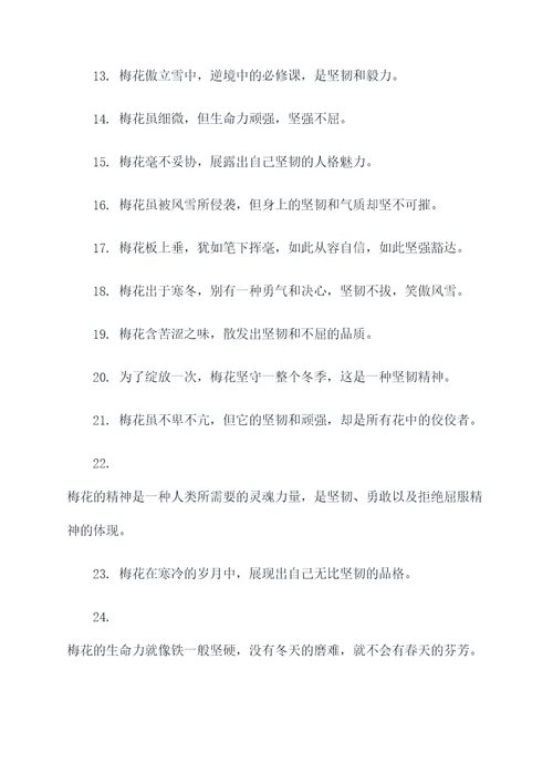 梅花坚韧不拔的名言名句