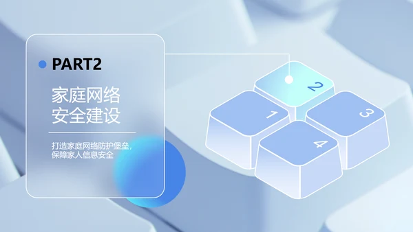 蓝色玻璃风网络安全教育PPT模板