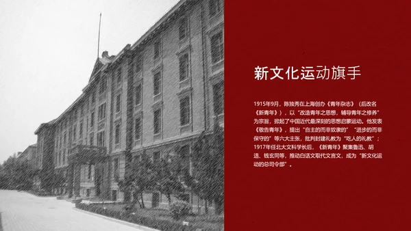 红色简约风人物介绍之陈独秀