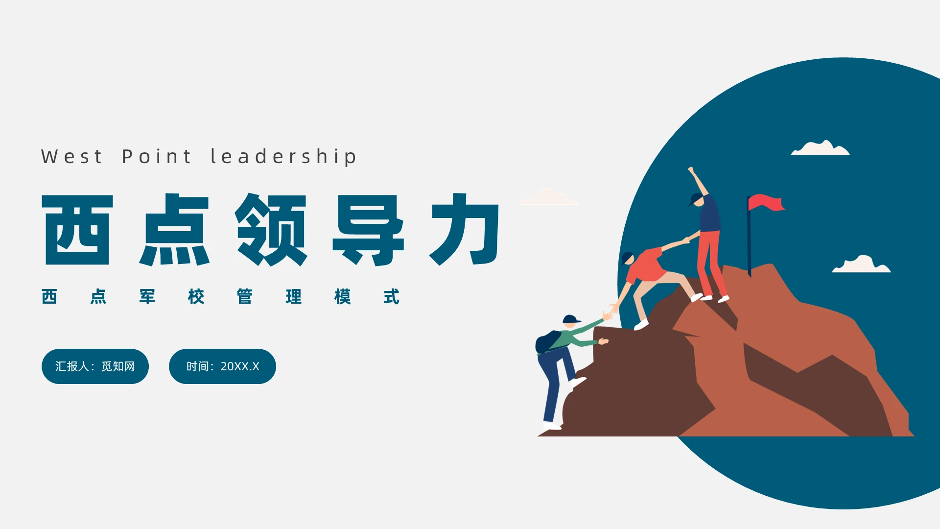 蓝色插画风西点领导力西点军校管理模式培训
