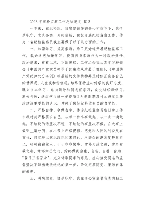 2023年纪检监察工作总结范文.docx