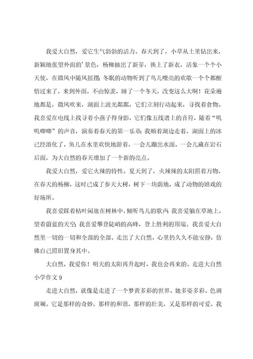 走进大自然小学作文