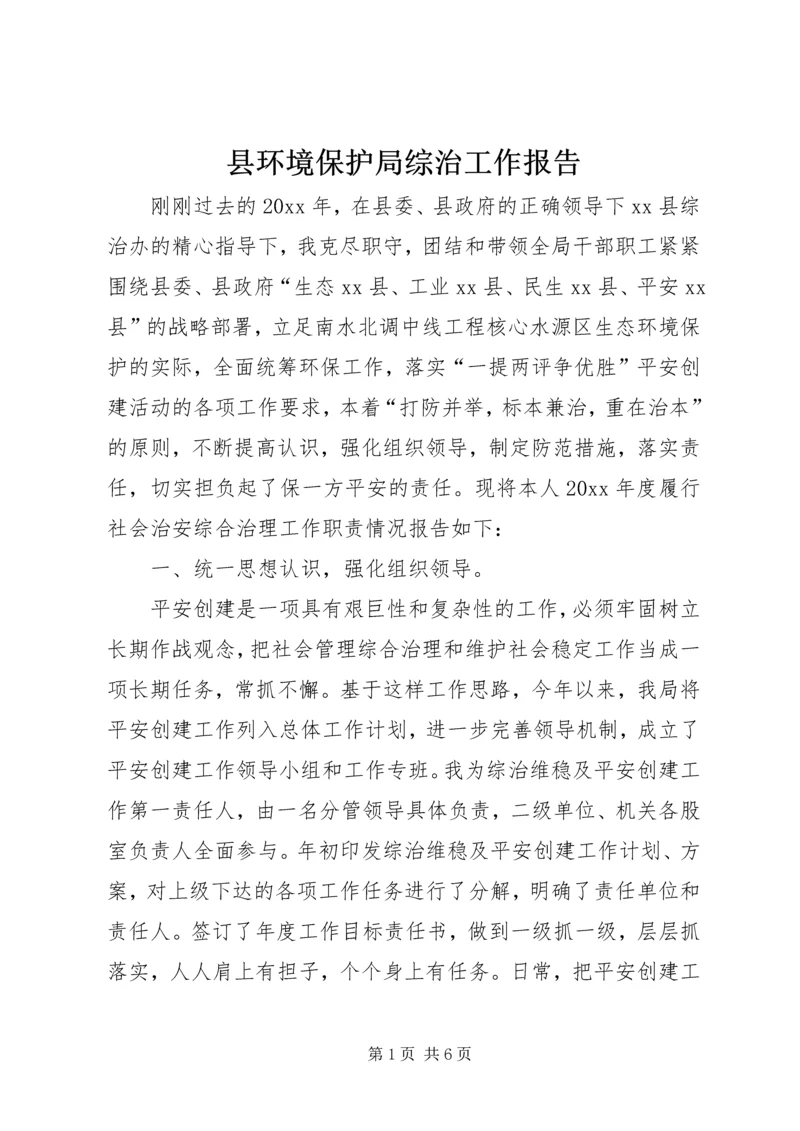 县环境保护局综治工作报告.docx