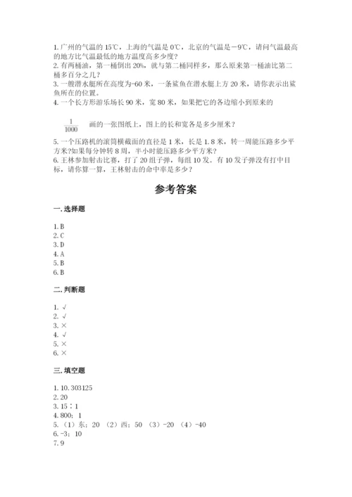 安陆市六年级下册数学期末测试卷及完整答案1套.docx