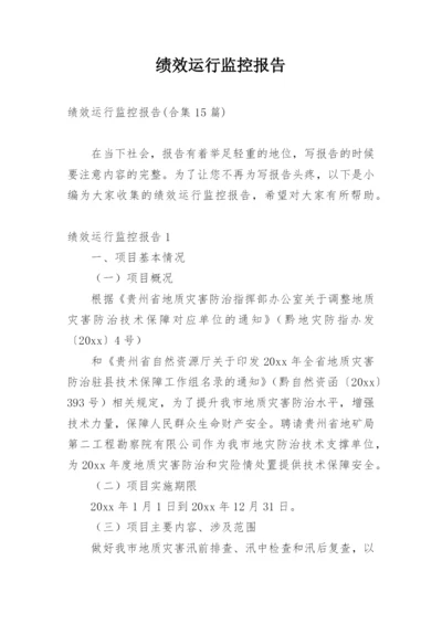 绩效运行监控报告.docx