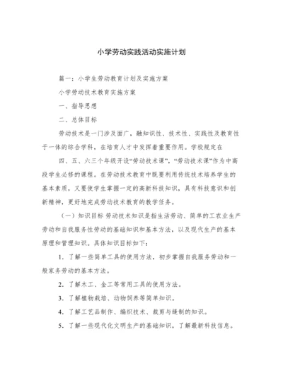 小学劳动实践活动实施计划.docx