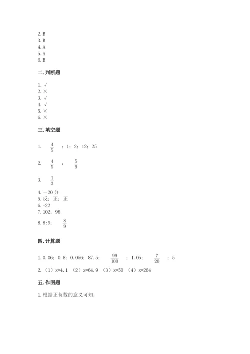杨浦区六年级下册数学期末测试卷附答案.docx