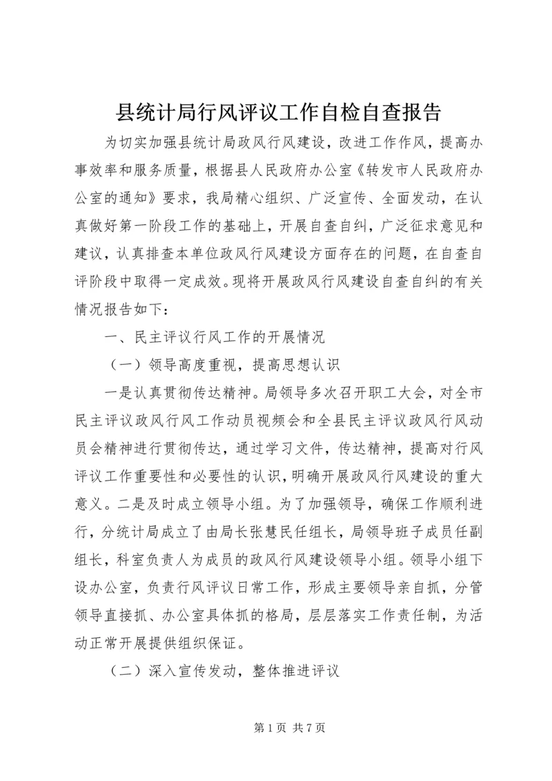 县统计局行风评议工作自检自查报告 (2).docx