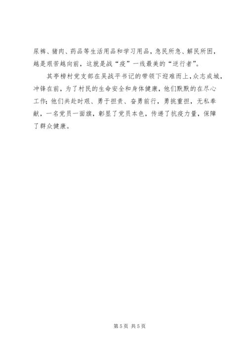 村党支部书记抗击疫情优秀个人事迹材料.docx