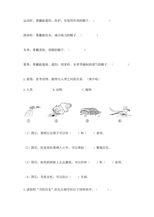 教科版二年级上册科学期末测试卷带答案（能力提升）.docx