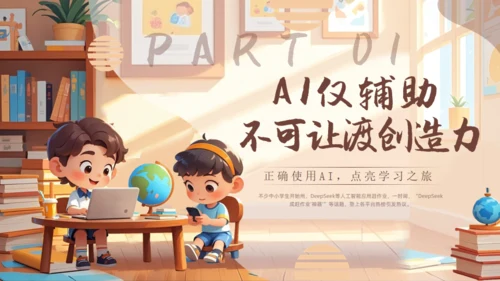 孩子如何合理使用，人工智能通用PPT模板