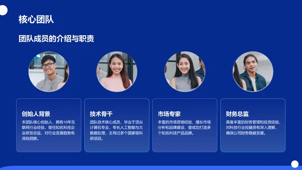 蓝色科技风商业计划书创业路演PPT模板